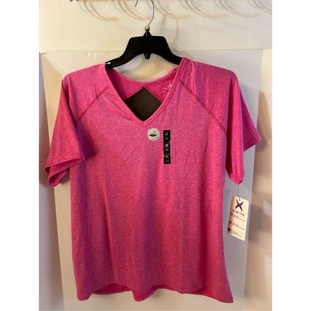 3x game time workout shirt  flex fit vent tek‎ flat lock pink new $40